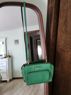 kate spade Emerald Green Pebbled Leather Crossbody Bag